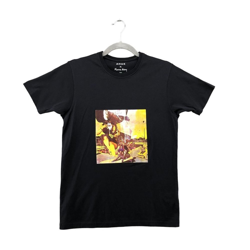 Anuk x Muvindu Binoy Graphic‎ T Shirt Black Pima Cotton Retro Womens Small S